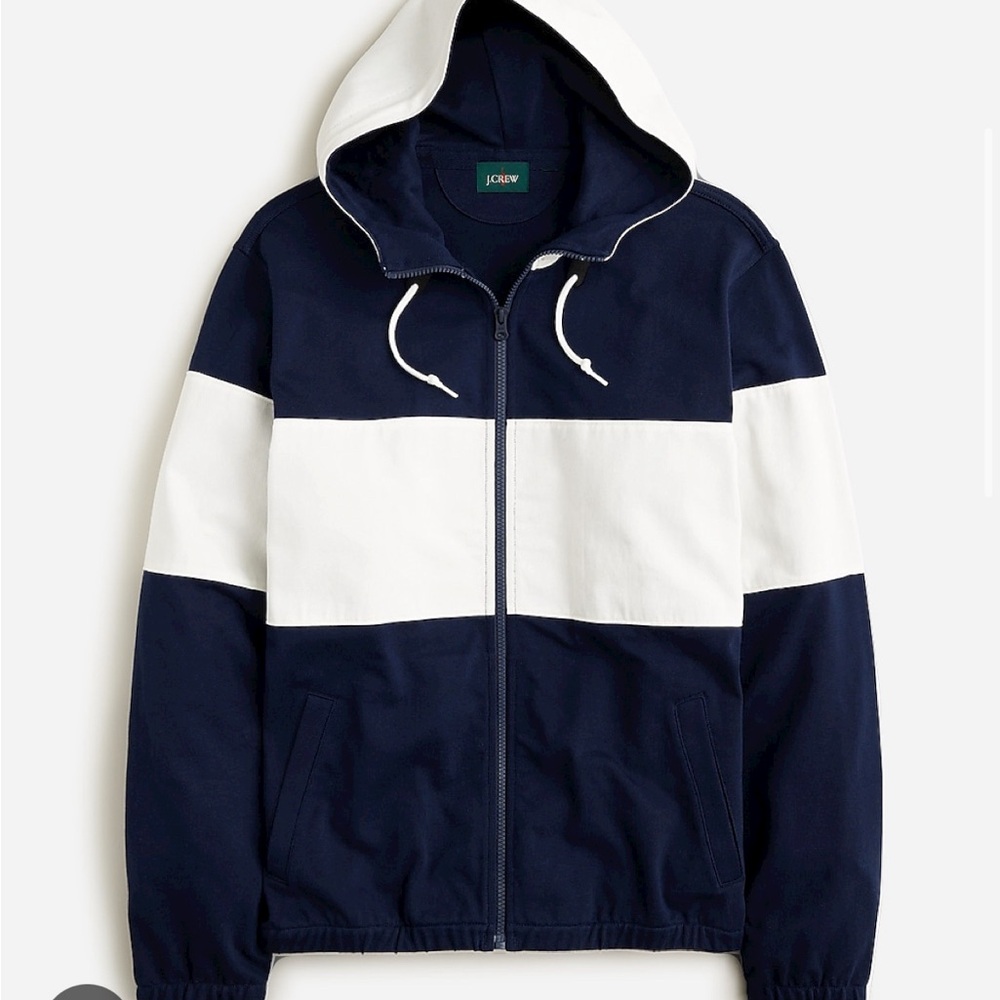 J Crew Hooded Rugby Jacket NWOT